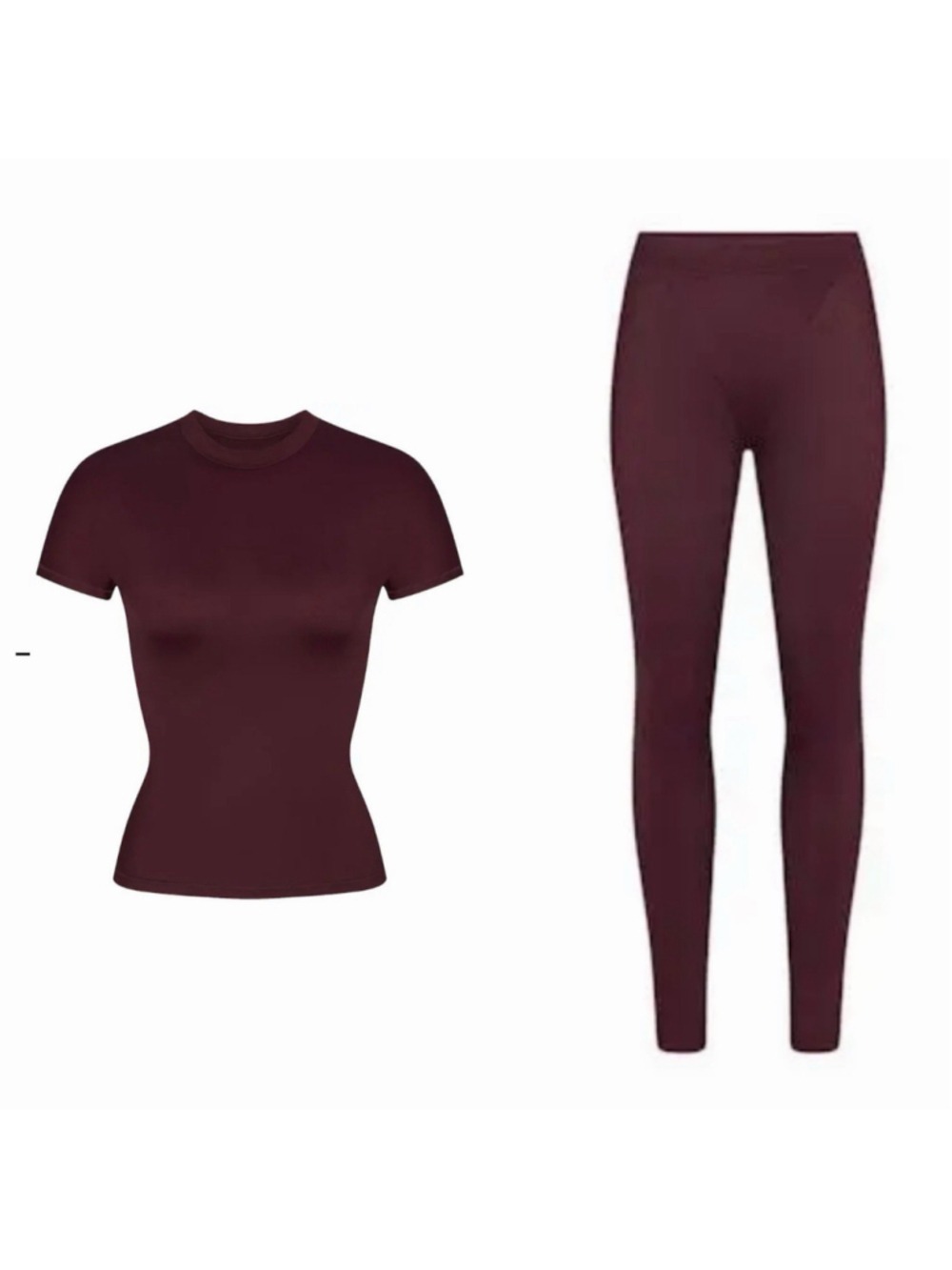 Nike X Skims Set V Line Legging Mock Neck Tee Currant Size Medium Athletic wear
